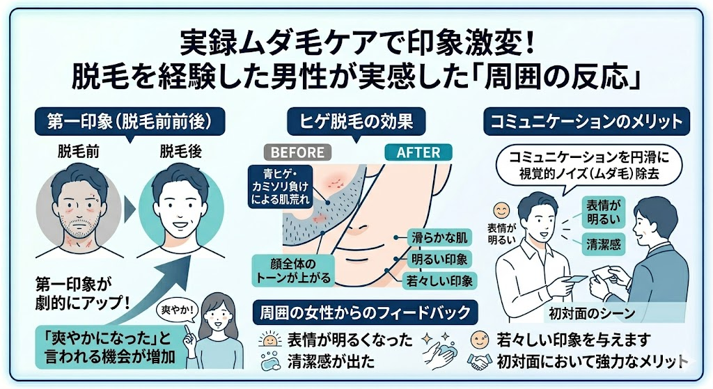 実録ムダ毛ケアで印象激変!脱毛を経験した男性が実感した「周囲の反応」