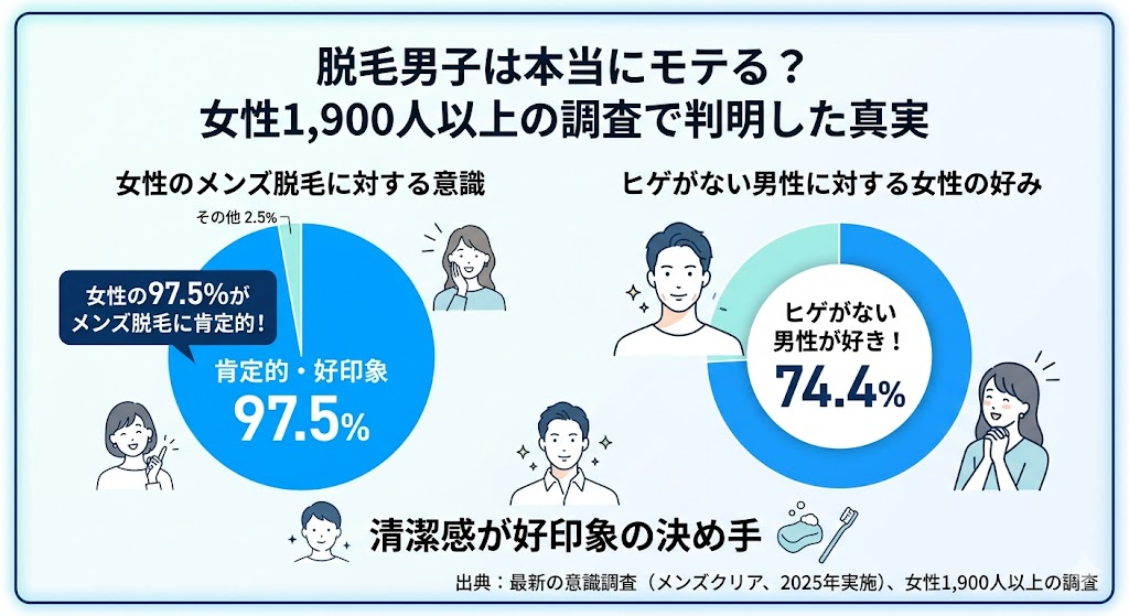 脱毛男子は本当にモテる?女性1,900人以上の調査で判明した真実