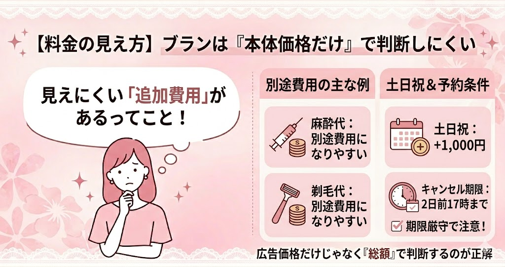 【料金の見え方】ブランは「本体価格だけ」で判断しにくいです