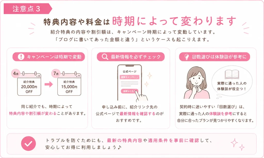 特典内容や料金は時期によって変わります